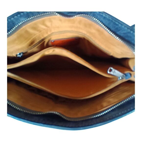 Patricia Nash Calvi Shoulder Bag Tote Studded Embellished Rose Navy Blue Leather - Picture 15 of 15